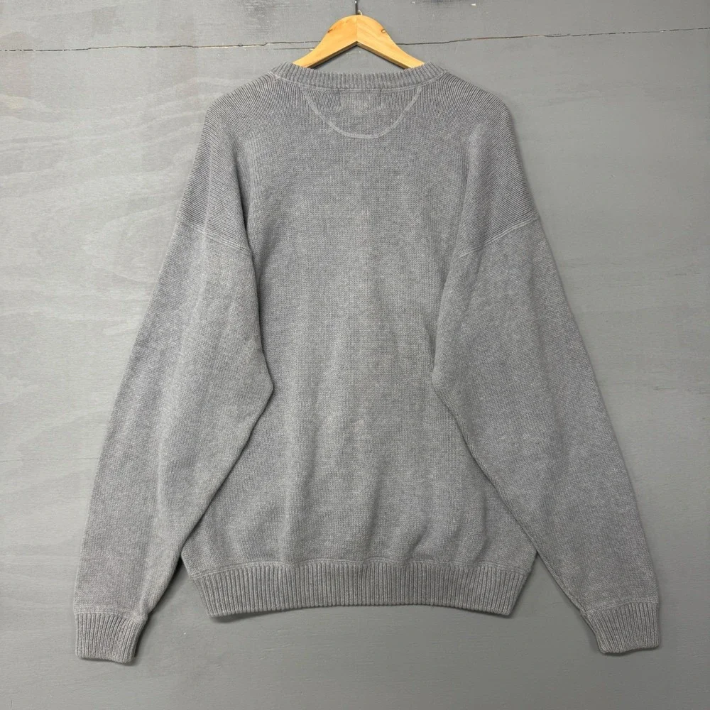 Eddie Bauer Vintage Sweater Grey Crewneck Cotton Knit Tall XL Tall - Picture 6 of 6